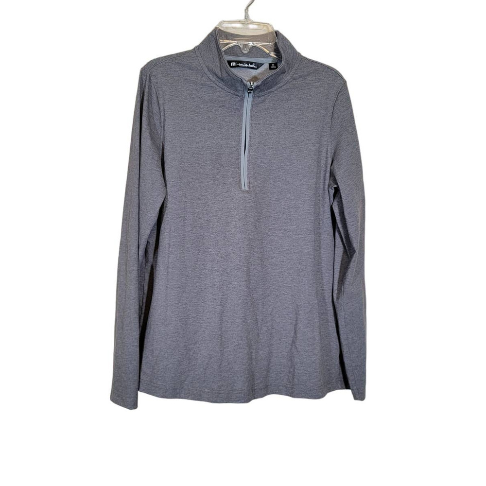 Travis Mathew Men's Quarter Zip Jacket Mock Neck Long Sleeves Gray Size Medium